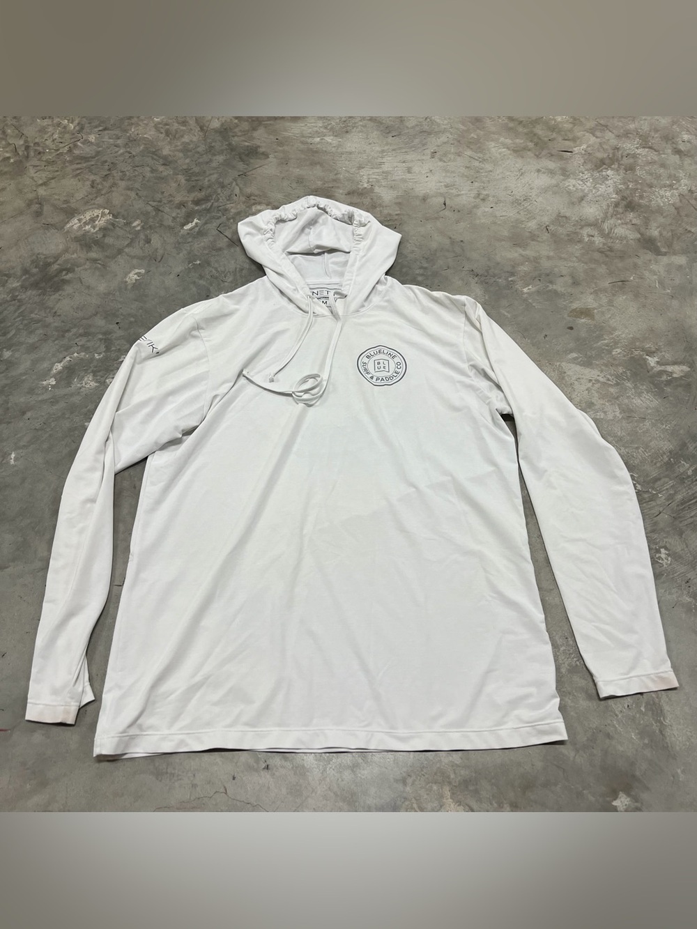 ANETIK Vint Hoodie Mens Sz M White UPF 30 Sun Shirt Performance L/S Fishing Logo